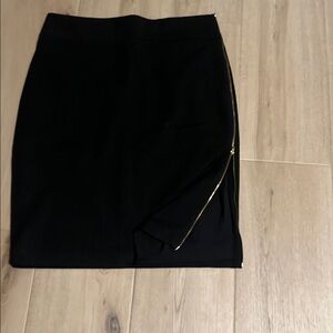 Express Black Skirt with Gold side zipper detail